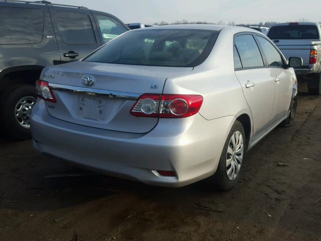 2T1BU4EE8CC876608 - 2012 TOYOTA COROLLA BA SILVER photo 4