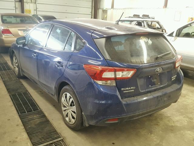 4S3GTAA66H3723554 - 2017 SUBARU IMPREZA BLUE photo 3