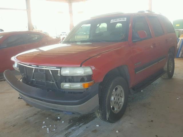 1GNEC13T51R158265 - 2001 CHEVROLET TAHOE C150 RED photo 2