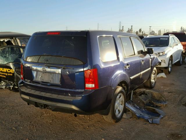 5FNYF3H20FB023734 - 2015 HONDA PILOT LX BLUE photo 4