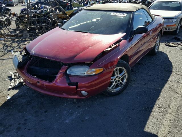 3C3EL55HXVT544688 - 1997 CHRYSLER SEBRING JX RED photo 2