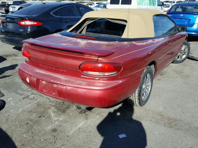 3C3EL55HXVT544688 - 1997 CHRYSLER SEBRING JX RED photo 4