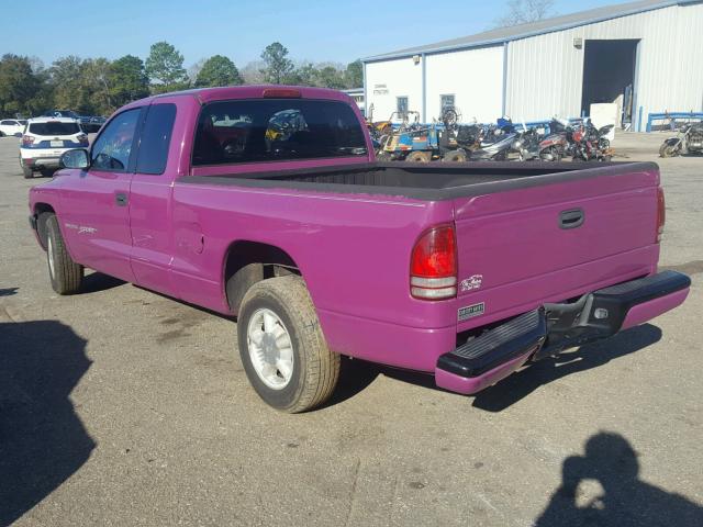 1B7GL23X2VS202361 - 1997 DODGE DAKOTA PURPLE photo 3