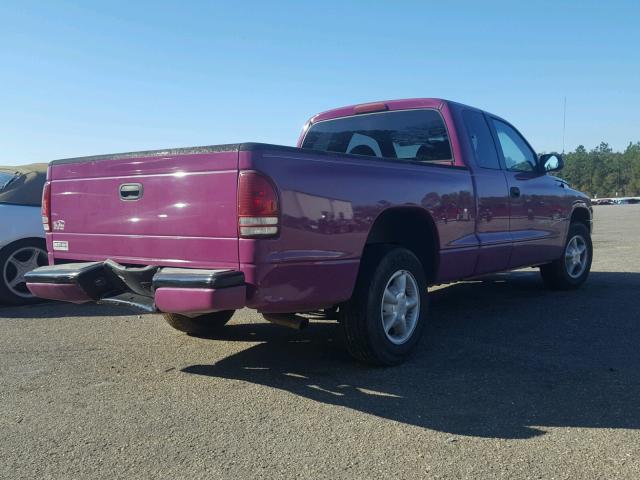 1B7GL23X2VS202361 - 1997 DODGE DAKOTA PURPLE photo 4