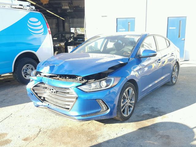 KMHD84LF0HU313535 - 2017 HYUNDAI ELANTRA SE BLUE photo 2