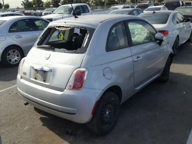 3C3CFFAR1CT123989 - 2012 FIAT 500 POP SILVER photo 4