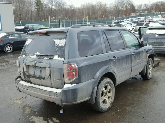 2HKYF18476H504622 - 2006 HONDA PILOT EX BLUE photo 4