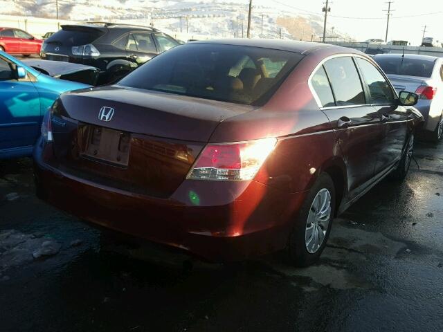 1HGCP2F34AA183924 - 2010 HONDA ACCORD LX MAROON photo 4