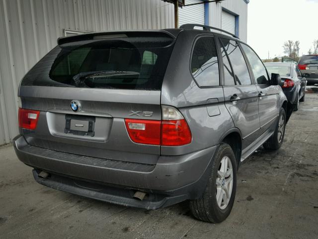 5UXFA13554LU24670 - 2004 BMW X5 3.0I GRAY photo 4