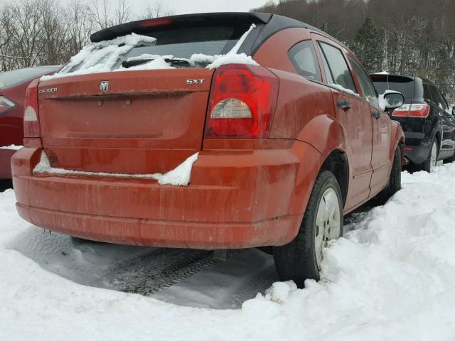 1B3HB48B67D167008 - 2007 DODGE CALIBER SX ORANGE photo 4