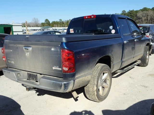 1D7HA18P27S113881 - 2007 DODGE RAM 1500 S BLUE photo 4