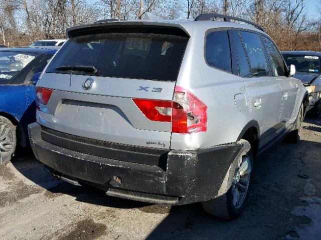 WBXPA93404WC32380 - 2004 BMW X3 3.0I SILVER photo 4