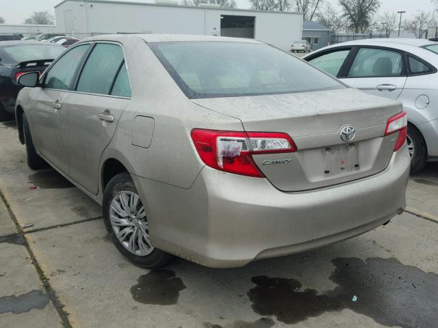 4T4BF1FK5DR277412 - 2013 TOYOTA CAMRY L GOLD photo 3