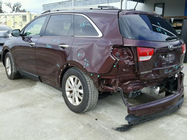 5XYPG4A3XHG260728 - 2017 KIA SORENTO LX PURPLE photo 3