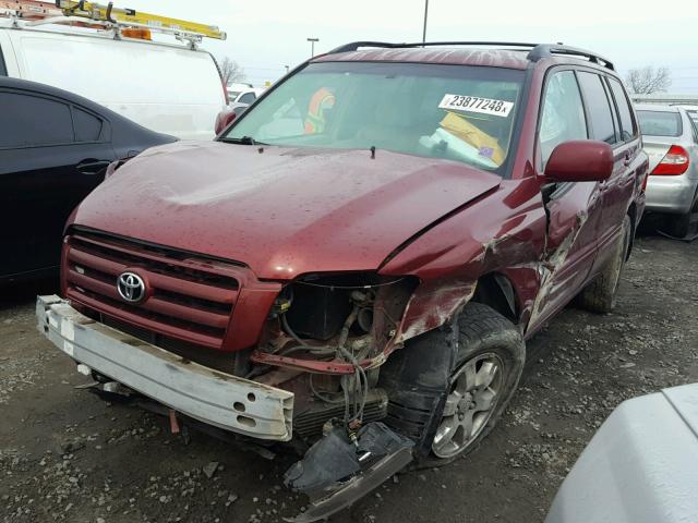 JTEEP21A250092705 - 2005 TOYOTA HIGHLANDER MAROON photo 2