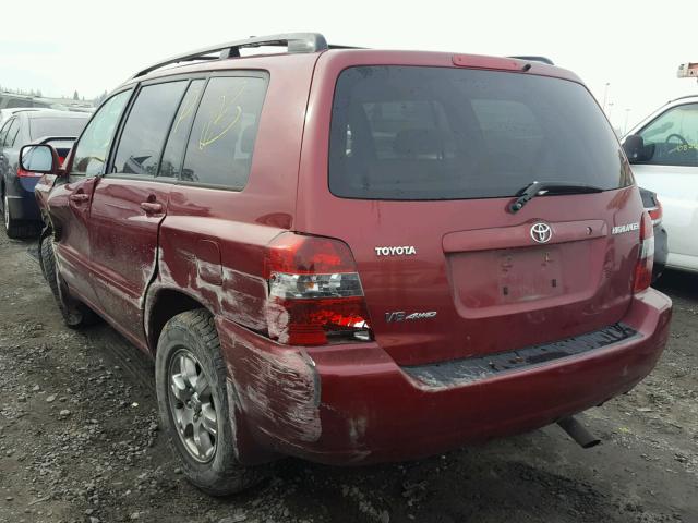 JTEEP21A250092705 - 2005 TOYOTA HIGHLANDER MAROON photo 3