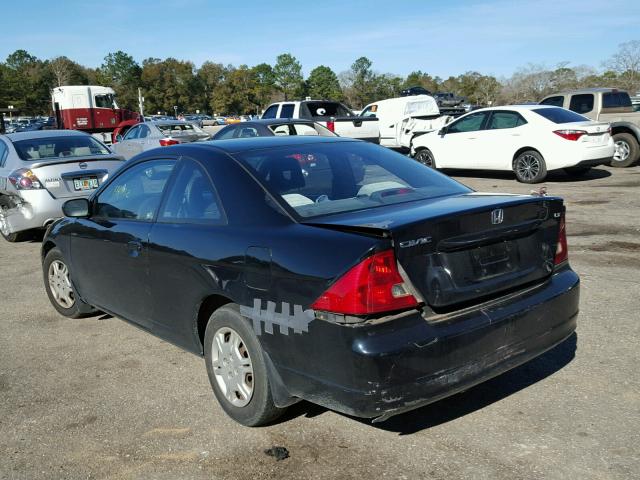 1HGEM22562L038060 - 2002 HONDA CIVIC LX BLACK photo 3