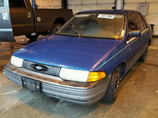 1FAPP14J1MW388321 - 1991 FORD ESCORT LX BLUE photo 2