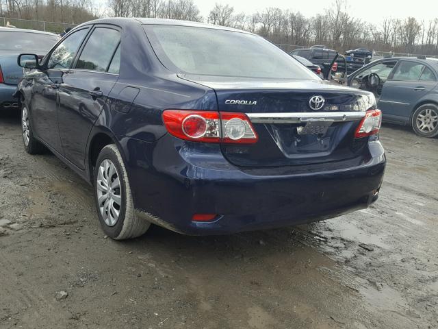 2T1BU4EE3DC047852 - 2013 TOYOTA COROLLA BA BLUE photo 3