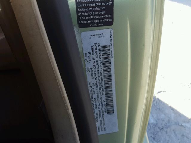 3VWRW31C96M420181 - 2006 VOLKSWAGEN NEW BEETLE 绿色 照片 10