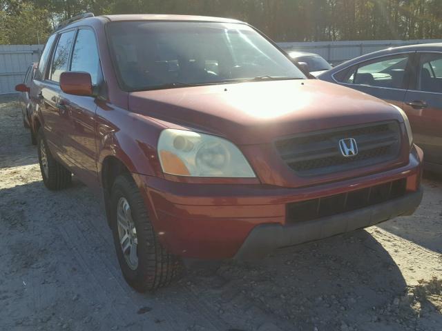 2HKYF18504H607290 - 2004 HONDA PILOT EXL RED photo 1