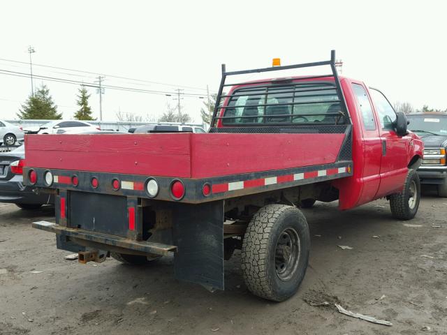 1FTNX21L84EA44357 - 2004 FORD F250 SUPER RED photo 4