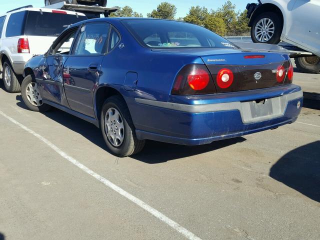 2G1WF52E349234605 - 2004 CHEVROLET IMPALA BLUE photo 3