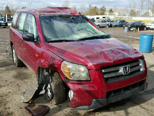 5FNYF181X6B018598 - 2006 HONDA PILOT LX RED photo 1