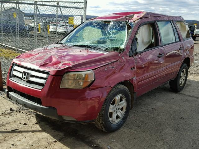 5FNYF181X6B018598 - 2006 HONDA PILOT LX RED photo 2