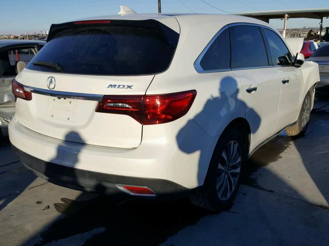 5FRYD3H45GB009822 - 2016 ACURA MDX TECHNO WHITE photo 4