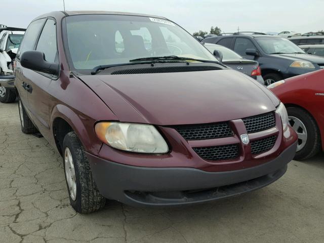 1D4GP25BX3B112770 - 2003 DODGE CARAVAN SE BURGUNDY photo 1