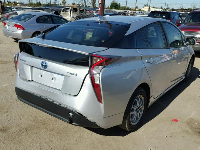 JTDKBRFU1G3522338 - 2016 TOYOTA PRIUS SILVER photo 4