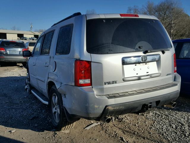 5FNYF4H57BB020338 - 2011 HONDA PILOT EXL SILVER photo 3