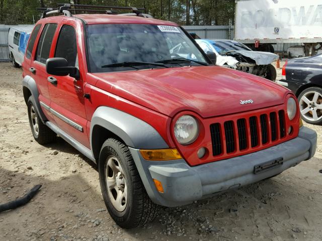 1J4GK48K15W537285 - 2005 JEEP LIBERTY SP RED photo 1