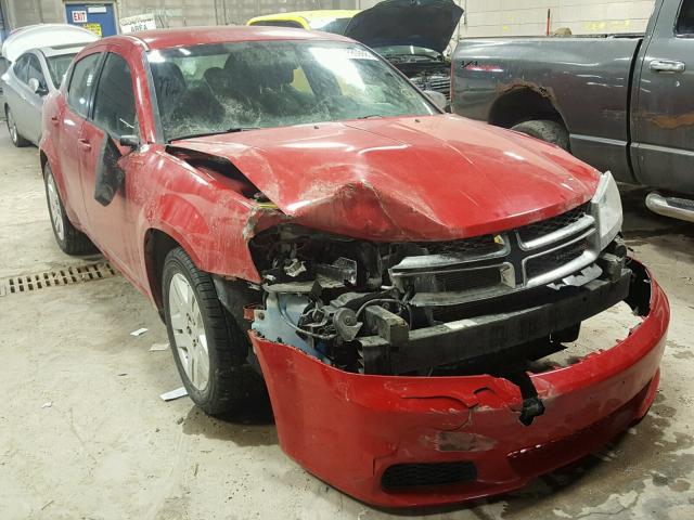 1C3CDZAG2DN750904 - 2013 DODGE AVENGER SE RED photo 1