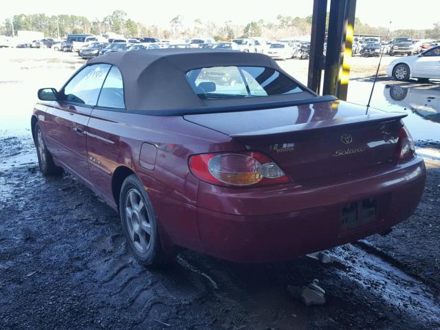 2T1FF28P62C564525 - 2002 TOYOTA CAMRY SOLA RED photo 3