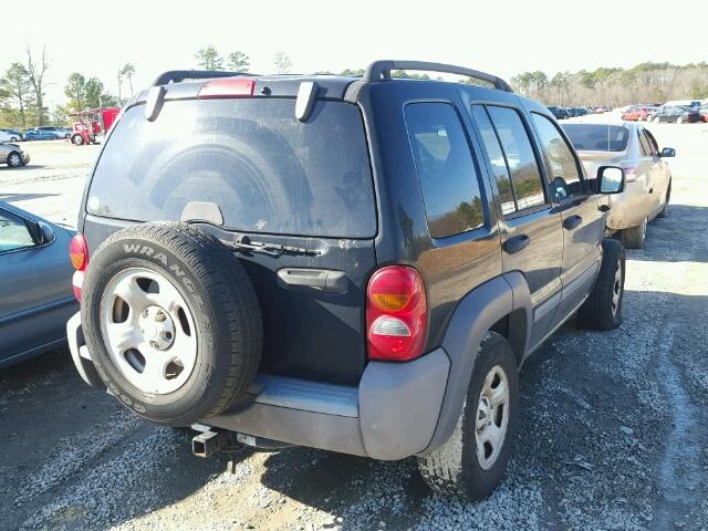 1J4GL48103W510726 - 2003 JEEP LIBERTY SP BLACK photo 4