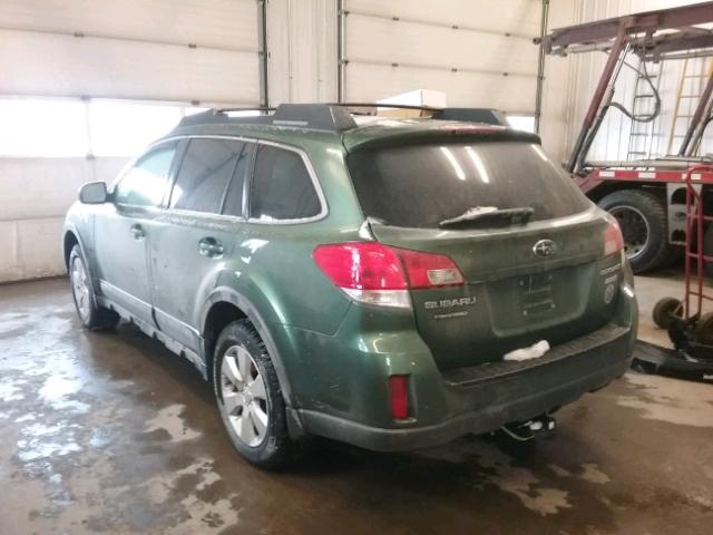 4S4BRBCC4C3293030 - 2012 SUBARU OUTBACK 2. GREEN photo 3