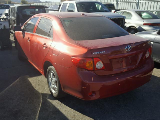 JTDBL40E799045271 - 2009 TOYOTA COROLLA BA RED photo 3