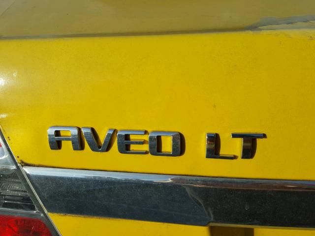 KL1TD56E99B383446 - 2009 CHEVROLET AVEO LS YELLOW photo 9