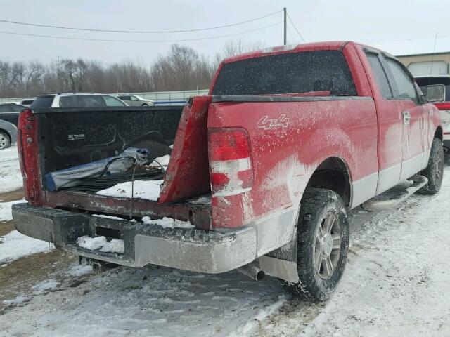 1FTPX14565NB92718 - 2005 FORD F150 RED photo 4