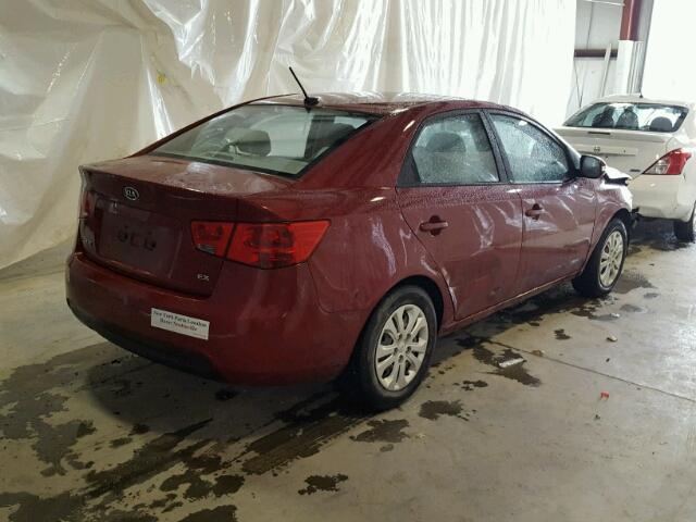 KNAFU4A29A5810525 - 2010 KIA FORTE EX RED photo 4