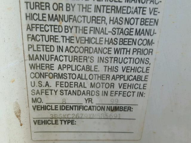 3B6KC26Z9XM585691 - 1999 DODGE RAM 2500 TWO TONE photo 10