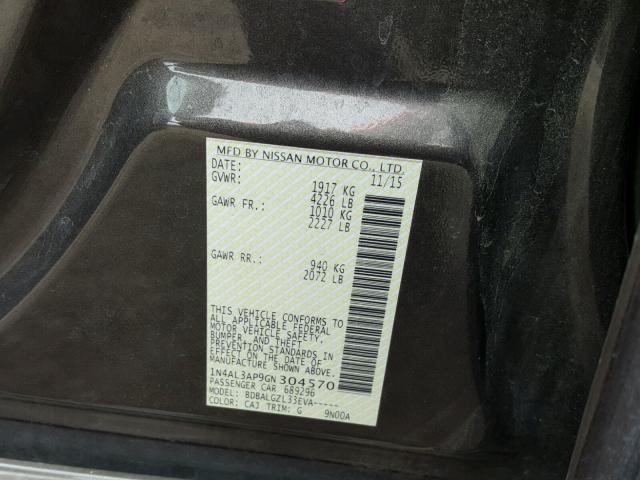 1N4AL3AP9GN304570 - 2016 NISSAN ALTIMA 2.5 BROWN photo 10