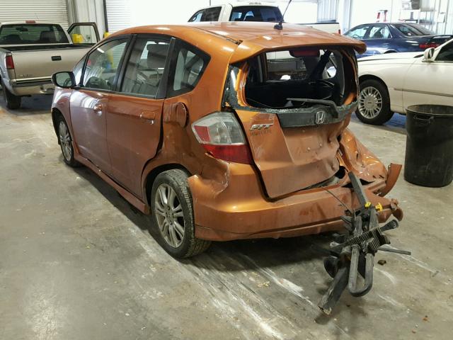 JHMGE8H44AS020116 - 2010 HONDA FIT SPORT ORANGE photo 3