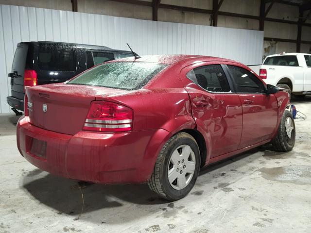 1B3LC46K78N155357 - 2008 DODGE AVENGER SE MAROON photo 4