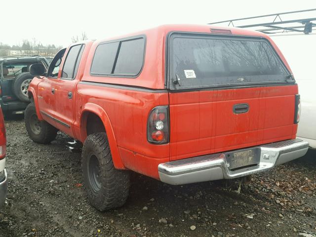 1B7HG2AZ9YS634012 - 2000 DODGE DAKOTA QUA RED photo 3