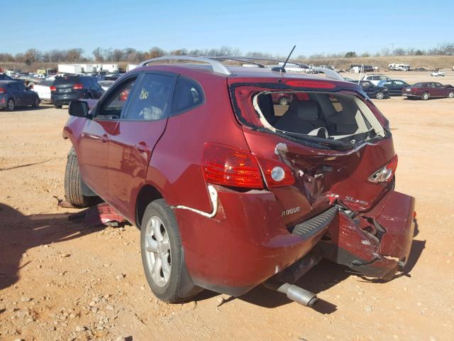 JN8AS58V98W120792 - 2008 NISSAN ROGUE S RED photo 3