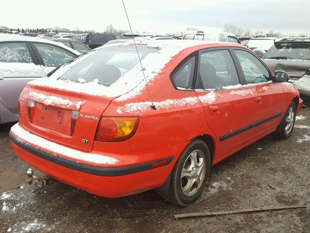 KMHDN55D01U029970 - 2001 HYUNDAI ELANTRA GL RED photo 4