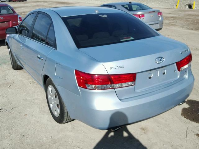 5NPET46F48H333686 - 2008 HYUNDAI SONATA GLS BLUE photo 3